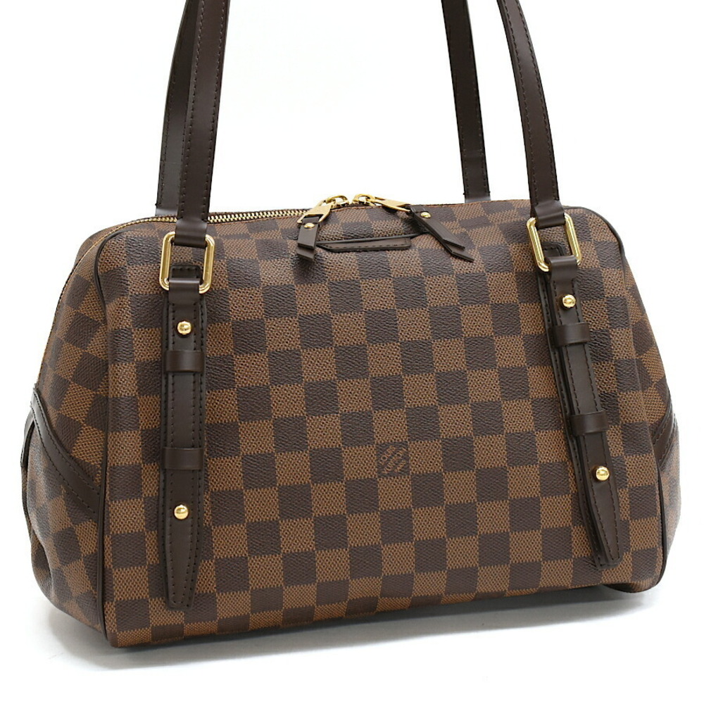 Louis Vuitton Rivington Shoulder Bag Handbag Damier Ebene Brown Brown